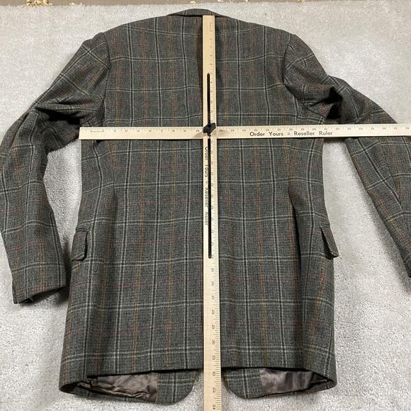 Lambourne Wool Sport Coat Mens 42R Brown Gray Plaid Tweed Blazer Made England - Picture 5 of 8